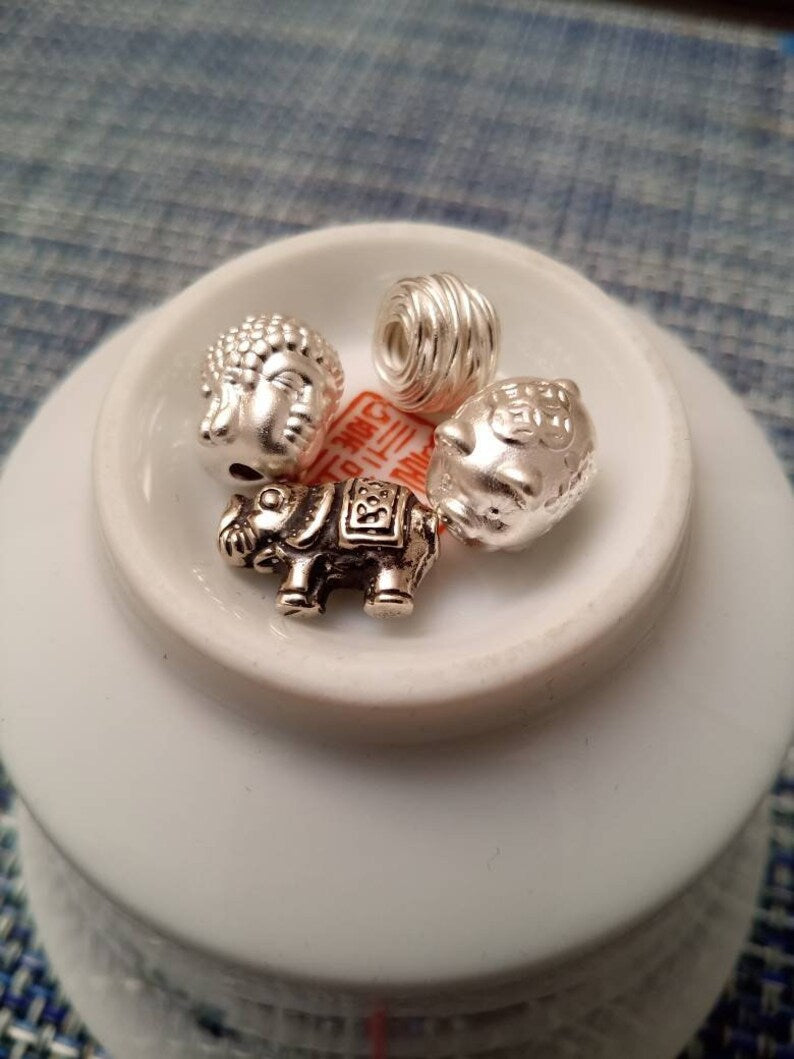 Sterling Silver Buddha/Elephant/Pig/Wire Ball Lucky Chinese Red String Bracelet