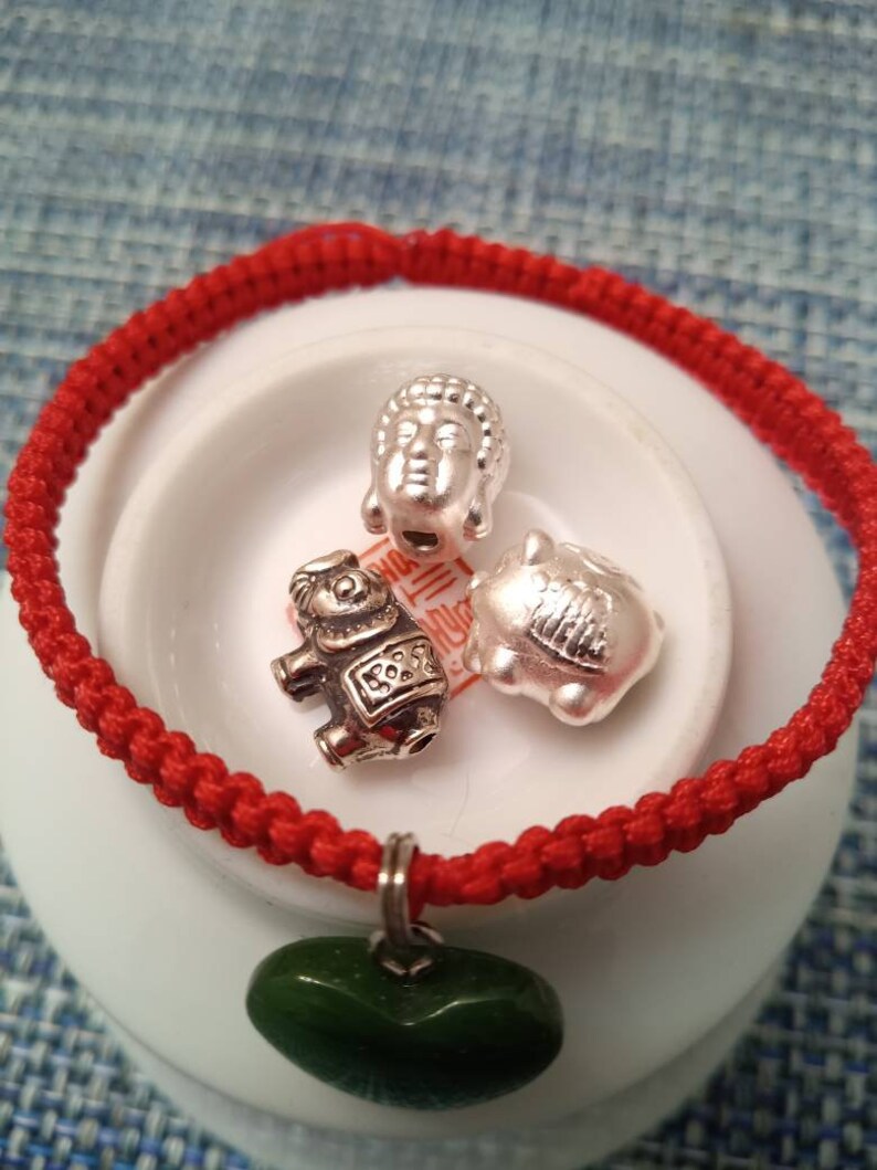 Sterling Silver Buddha/Elephant/Pig/Wire Ball Lucky Chinese Red String Bracelet