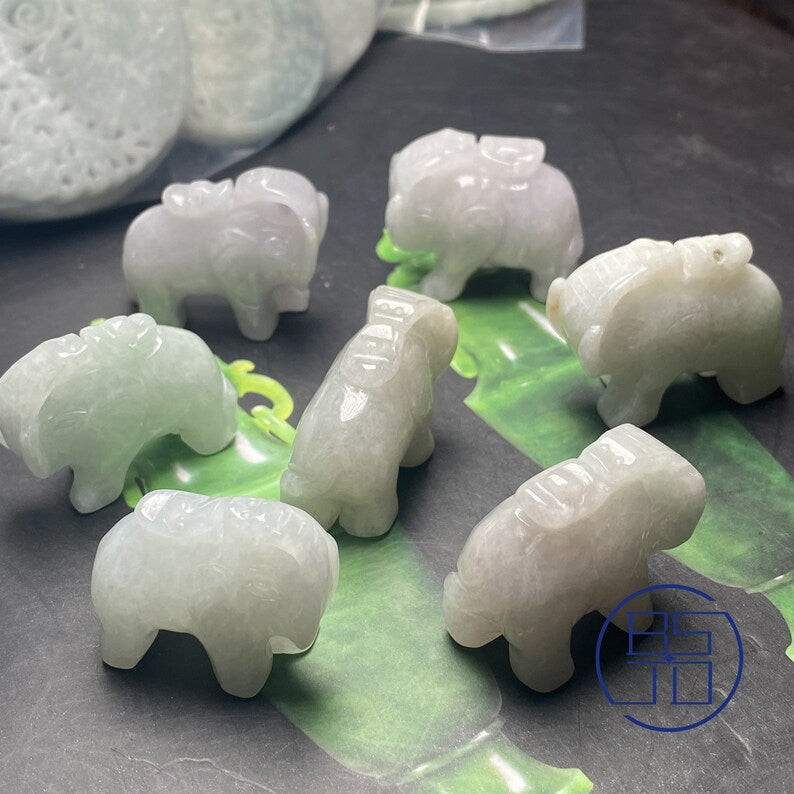 Natural Jadeite Elephant Pendant green Burma jade Animal Bead DIY jewelry Grade A jade gift