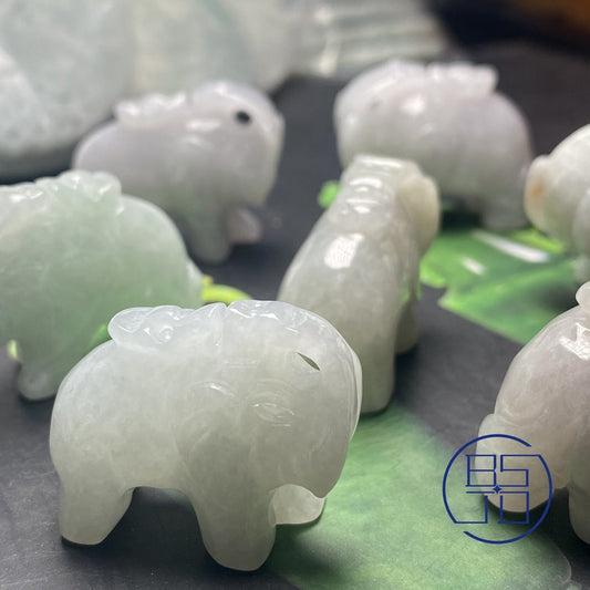 Natural Jadeite Elephant Pendant green Burma jade Animal Bead DIY jewelry Grade A jade gift