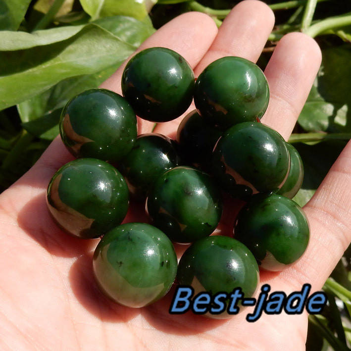 BIG 20mm Top Grade Apple Green Nephrite Canadian Jade Beads Bangle Man Bracelet Pounamu Jasper Greenstone