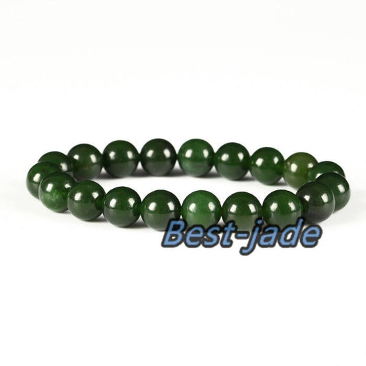 Kanadischer Jaspis Top 10mm Grade Apfelgrün Natur Nephrit Jade Perlen Armreif Armband Pounamu Maori BC Greenstone Damen Damenschmuck