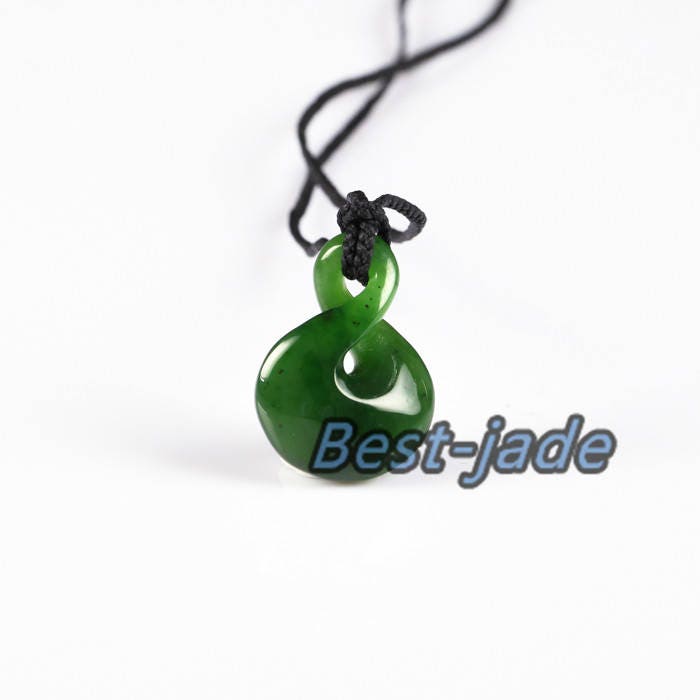 Apple Green Hei Toki Pendant Necklace NZ NEW ZEALAND Maori Style Greenstone Nephrite jade Pounamu Bc jasper Canadian jasper