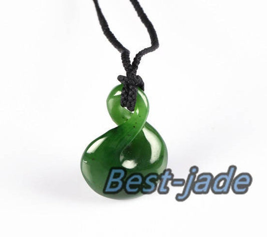 Apple Green Hei Toki Pendant Necklace NZ NEW ZEALAND Maori Style Greenstone Nephrite jade Pounamu Bc jasper Canadian jasper