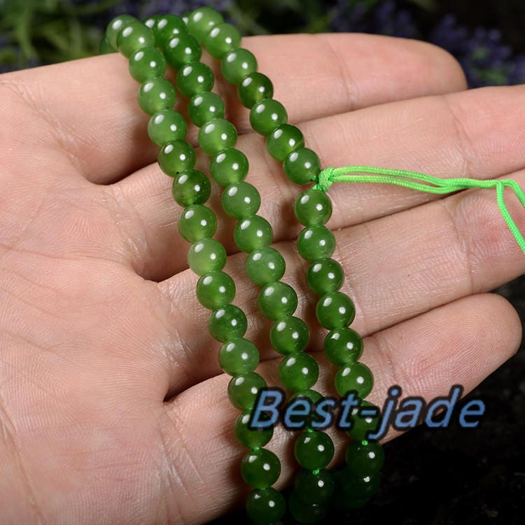 Certificated Top Grade Apple Gemstone POUNAMU Nephrite 6mm necklace New Zealand Jade Maori style Pulsera Beads