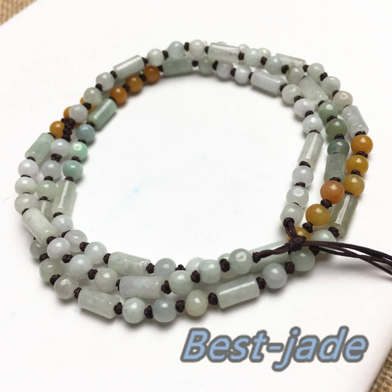 Certificated Grade A Natural Jade et Hand carved Necklace Chain Jadeite Round bead Size:4*4mm gemstone