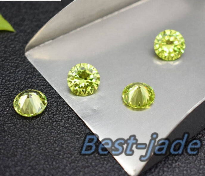 Wholesale 500PCS 0.8-15MM Yellow Cubic Zircon Bead Birthday Gemstone Round Loose