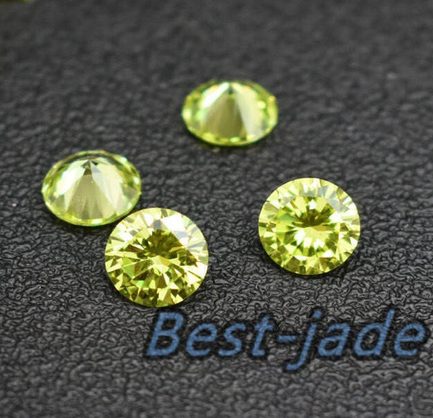 Wholesale 500PCS 0.8-15MM Yellow Cubic Zircon Bead Birthday Gemstone Round Loose