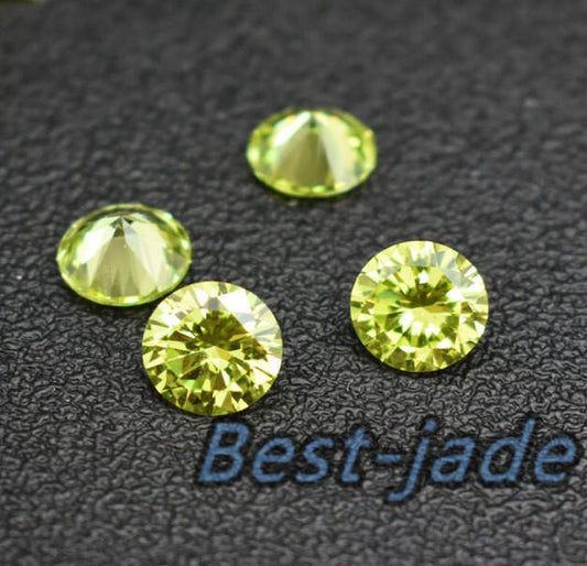 Wholesale 500PCS 0.8-15MM Yellow Cubic Zircon Bead Birthday Gemstone Round Loose