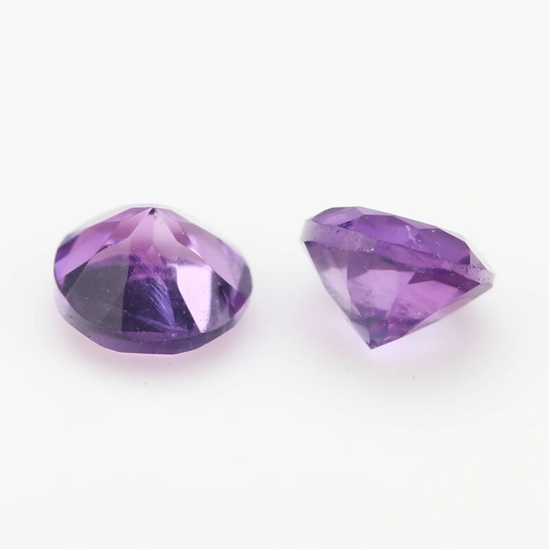 50PCS 1~8MM Grade A Violet Cubic Gemstone Round Loose  Amethyst