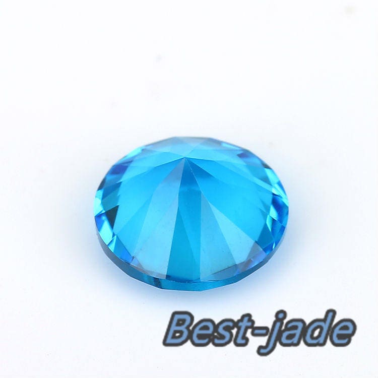 SPARKLY 50PCS 1~10MM Grade 5A Sea Blue Cubic Zircon Bead Gemstone Loose Round Shape