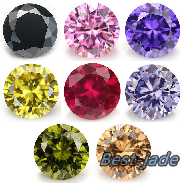 400PCS 50 PCS PER COLOR 0.8~8MM Cubic Zircon Bead Birthday Round Loose Gemstone