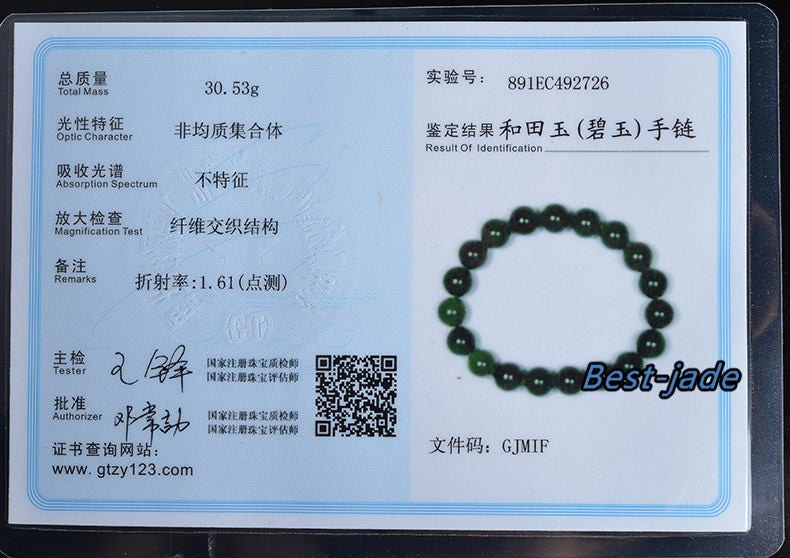 Certificated Top Grade Apple Green Nephrite Jade Beads Bangle Bracelet Pounamu Maori Nephrite NZ Jade 10mm