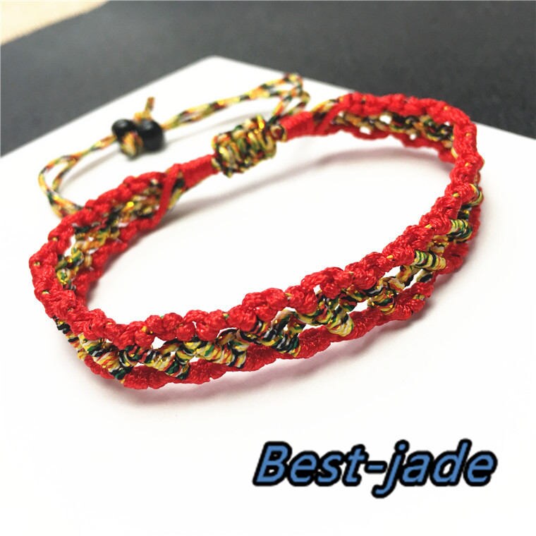 Hand LINE RED Hand Woven Braided Rope Lady hand String Cord  girl strap chain Chinese Style SMALL