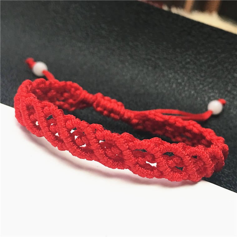 Hand LINE RED Hand Woven Braided Rope Lady hand String Cord  girl strap chain Chinese Style