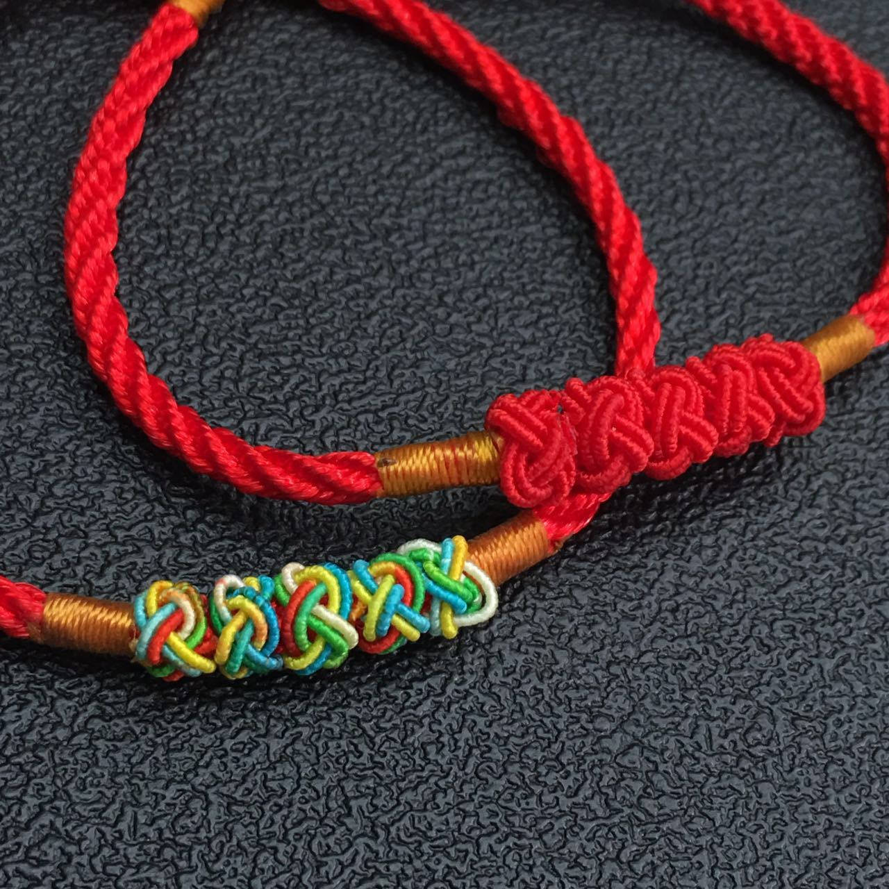 1 Pairs Hand LINE RED Colorful  Hand Woven Braided Rope Lady hand String Cord  girl strap boy chain Chinese Style