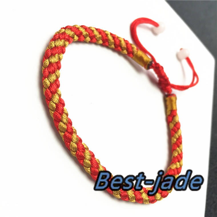 1 Pairs Hand LINE Gold RED Colorful  Hand Woven Braided Rope Lady hand String Cord  girl strap boy chain Chinese Style