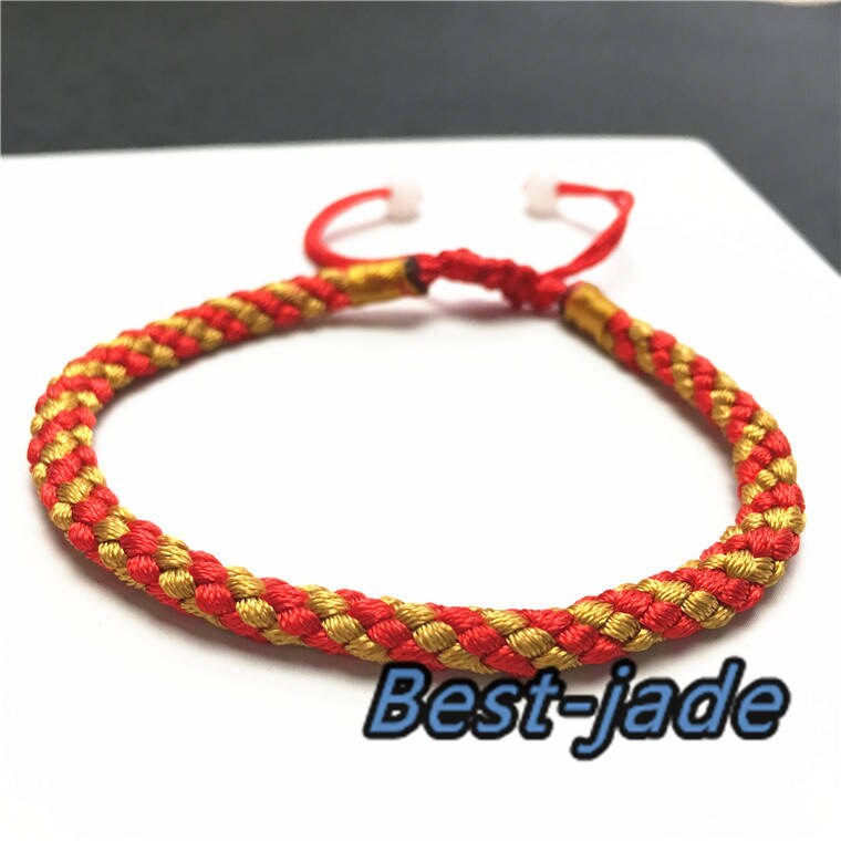 1 Pairs Hand LINE Gold RED Colorful  Hand Woven Braided Rope Lady hand String Cord  girl strap boy chain Chinese Style