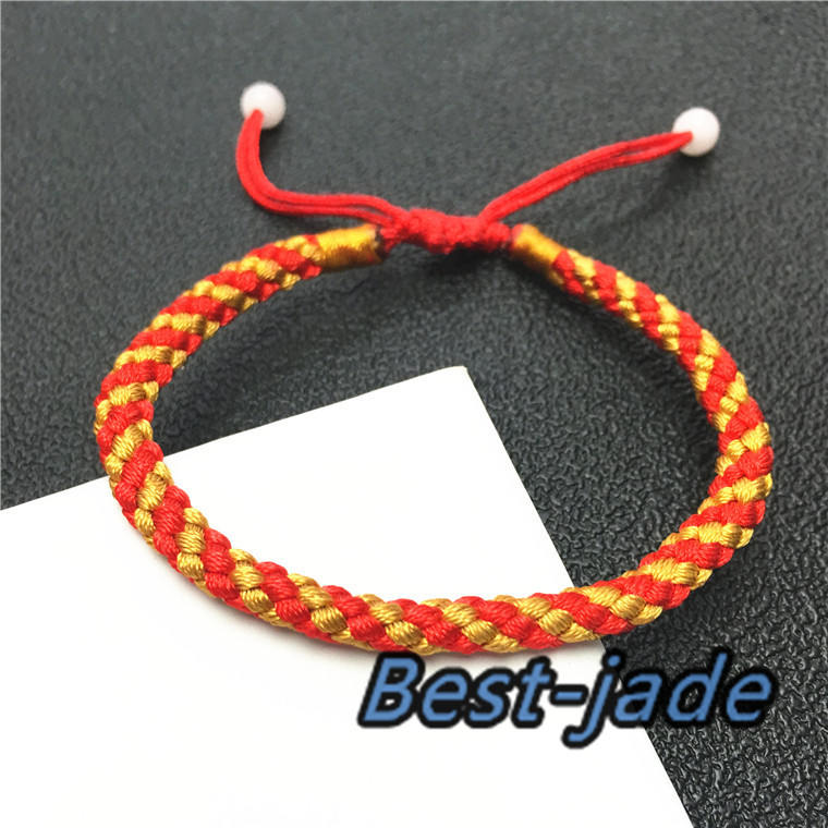 1 Pairs Hand LINE Gold RED Colorful  Hand Woven Braided Rope Lady hand String Cord  girl strap boy chain Chinese Style