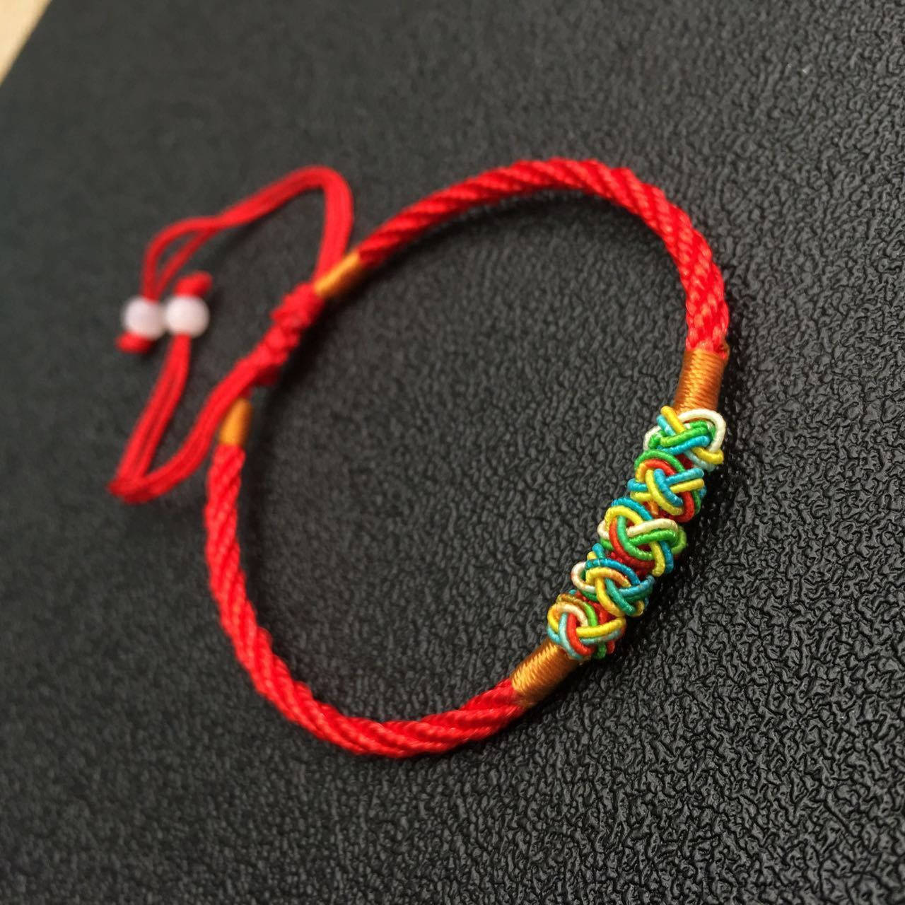 1 Pairs Hand LINE RED Colorful  Hand Woven Braided Rope Lady hand String Cord  girl strap boy chain Chinese Style