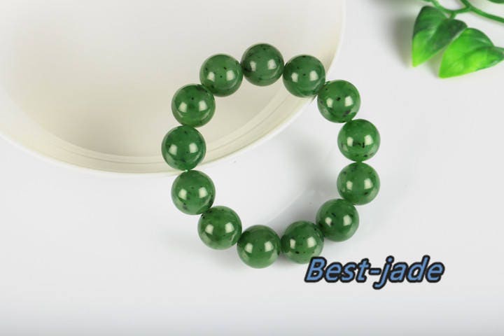 Zertifizierter Top 16mm Grade Apfelgrüner Nephrit Jade Perlen Armreif Pounamu Maori Nephrit NZ Jade Russischer Nephrit Bc Jaspis