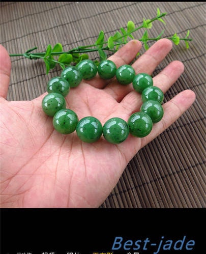 Zertifizierter Top 16mm Grade Apfelgrüner Nephrit Jade Perlen Armreif Pounamu Maori Nephrit NZ Jade Russischer Nephrit Bc Jaspis