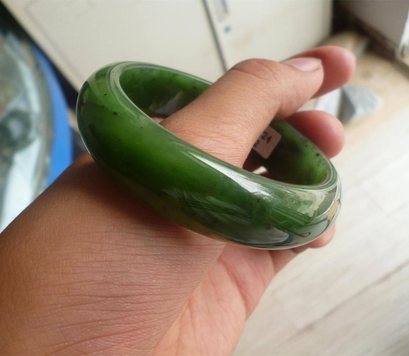 Canadian jasper 60mm Apple Green Natural Nephrite Jade Chain Hand LADY Bracelet Pounamu new zealand jade neuseeland schmuck green stone