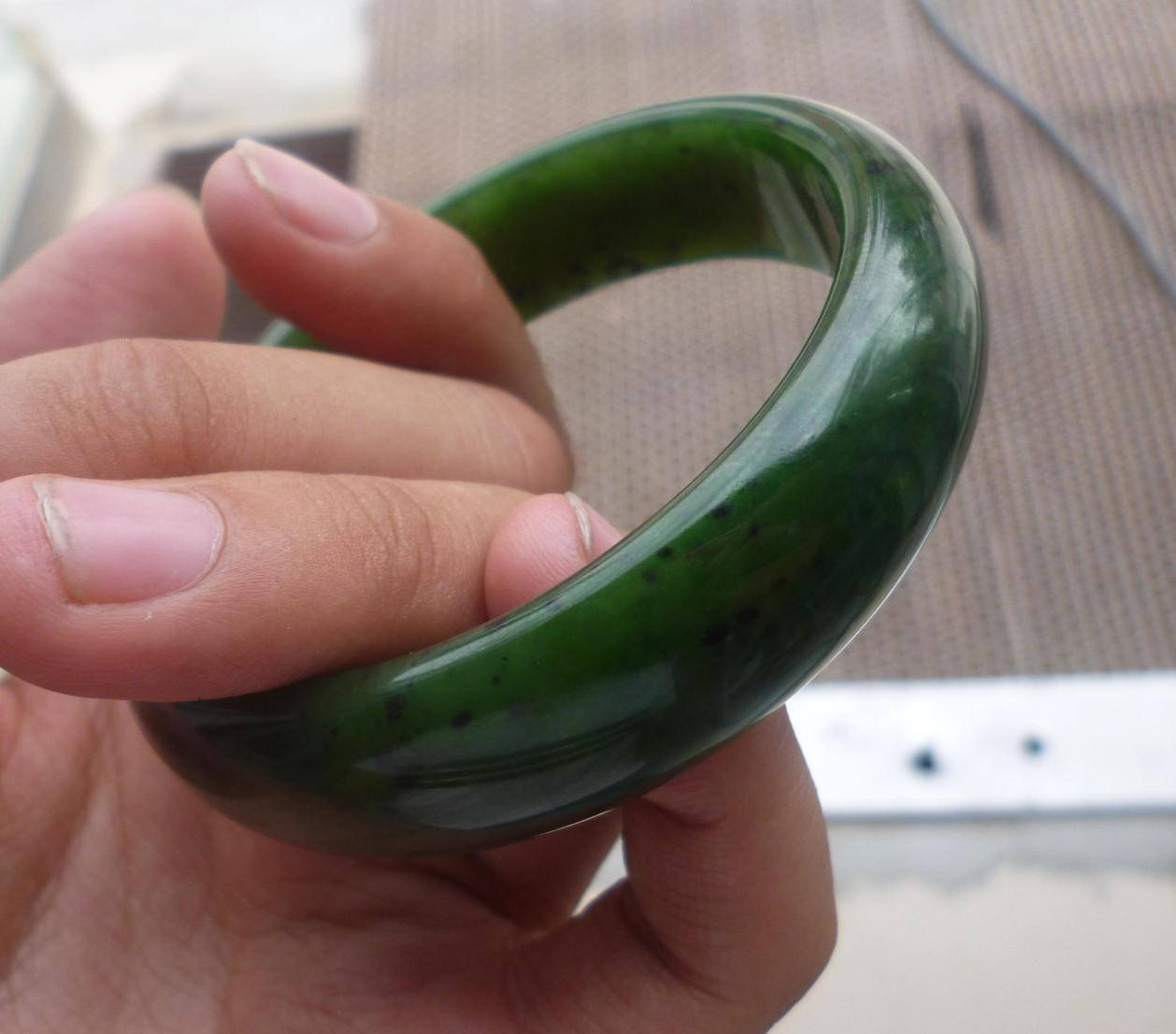 Canadian jasper 60mm Apple Green Natural Nephrite Jade Chain Hand LADY Bracelet Pounamu new zealand jade neuseeland schmuck green stone