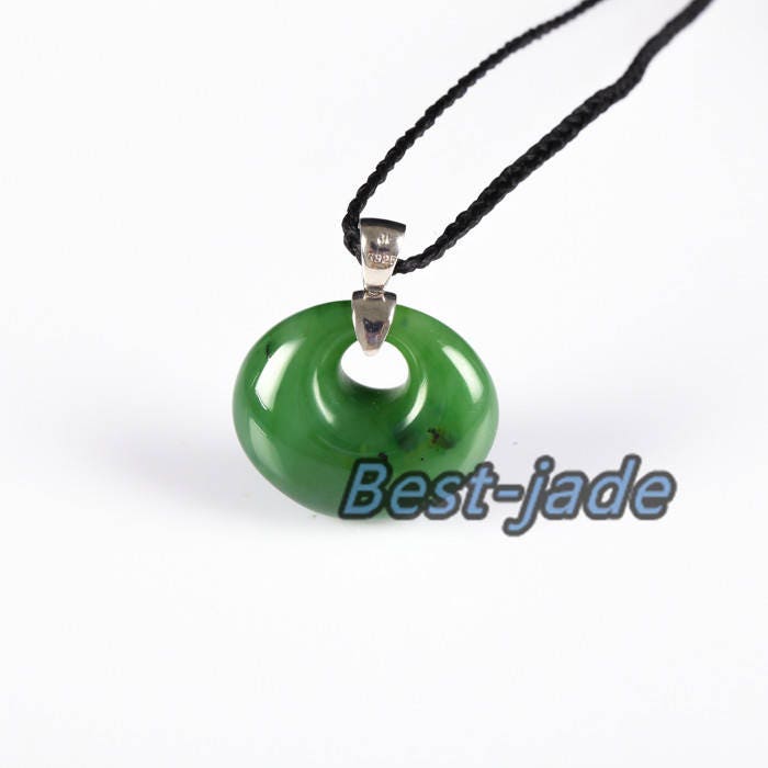 Apple Green Hei Toki Pendant Necklace NZ  NEW ZEALAND Maori Style Greenstone Nephrite jade Pounamu With black string Bc jasper