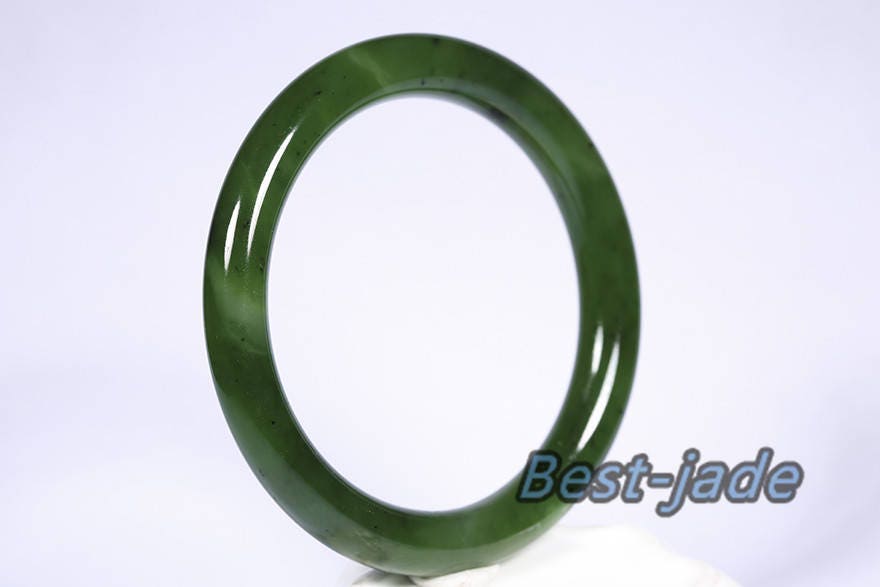 Zertifizierte 58 mm apfelgrüne natürliche Nephrit-Jade-Kette, Hand-Lady-Armband, Pounamu Maori, kanadische Jade, Neuseeland-Schmuck, BC-Armreif, Jaspis