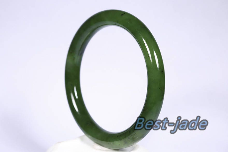 Zertifizierte 58 mm apfelgrüne natürliche Nephrit-Jade-Kette, Hand-Lady-Armband, Pounamu Maori, kanadische Jade, Neuseeland-Schmuck, BC-Armreif, Jaspis