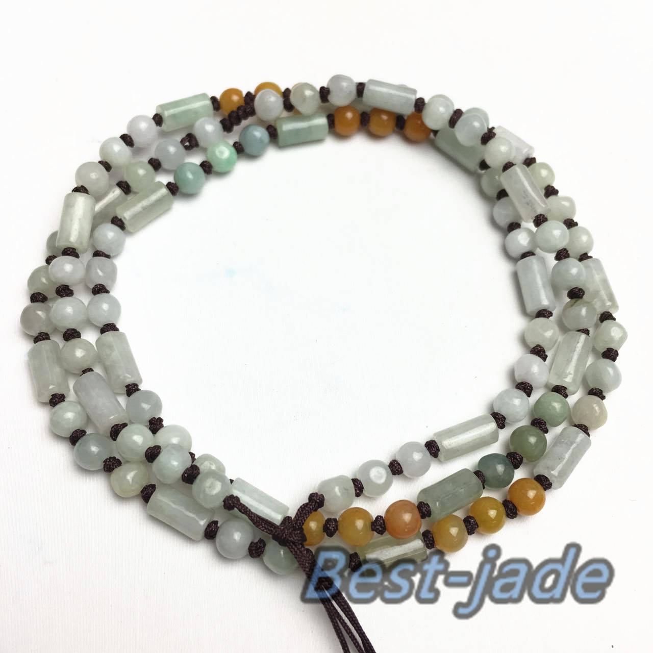 Certificated Grade A Natural Jade et Hand carved Necklace Chain Jadeite Round bead Size:4*4mm gemstone