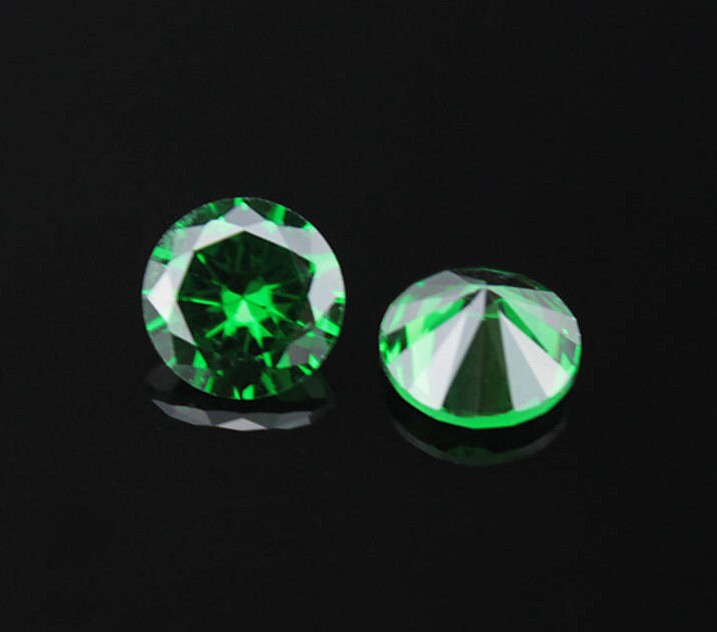 50PCS 1~10MM Grade 5A Green Cubic Zircon Bead Gemstone Loose Round