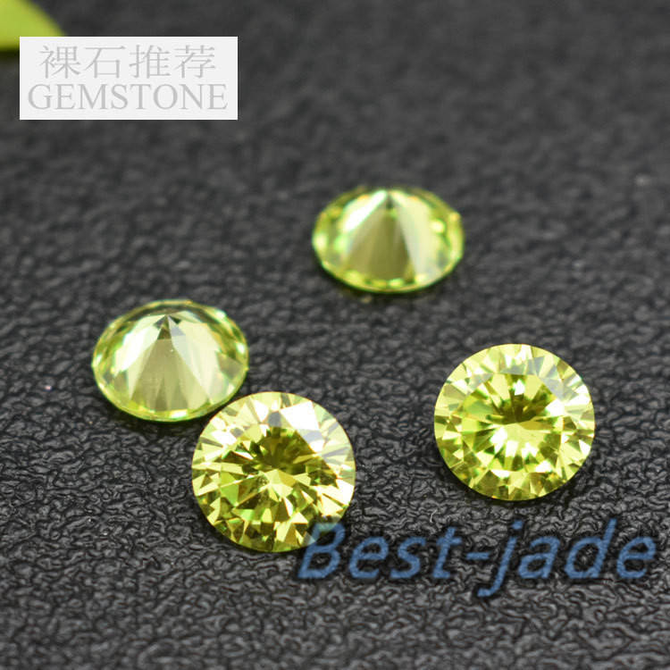 Wholesale 500PCS 0.8-15MM Yellow Cubic Zircon Bead Birthday Gemstone Round Loose