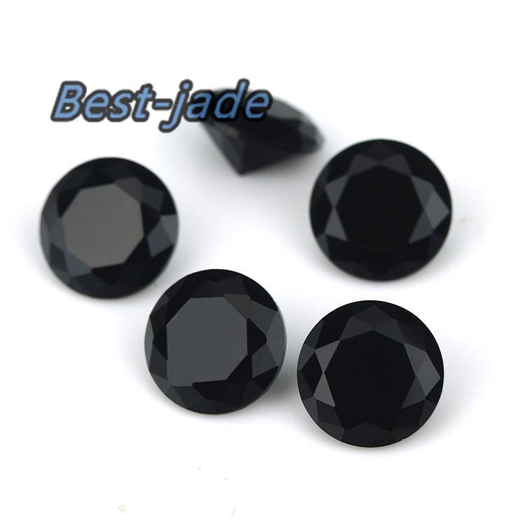 Wholesale 500PCS 0.8-10MM black Cubic Zircon Bead Birthday Gemstone Round Loose