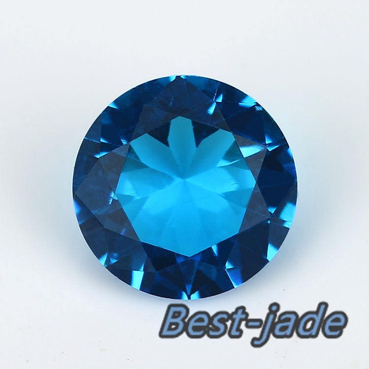 SPARKLY 50PCS 1~10MM Grade 5A Sea Blue Cubic Zircon Bead Gemstone Loose Round Shape