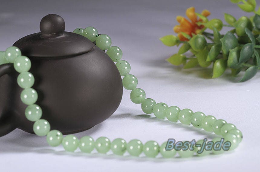 Certificated A Grade Bead size 10*10mm necklace New Zealand Jade Maori style Pulsera Ball Beads POUNAMU Nephrite Greenstone Halskette f.