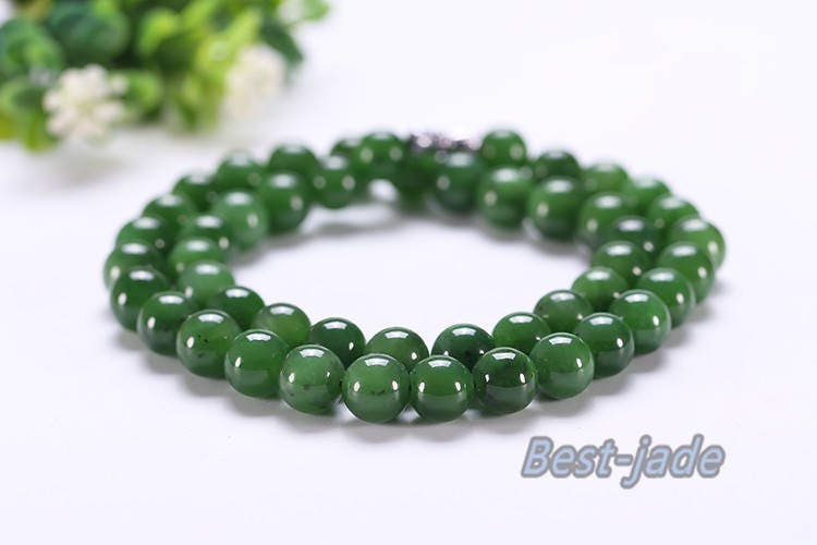 Certificated A Grade Bead size 10*10mm necklace New Zealand Jade Maori style Pulsera Ball Beads POUNAMU Nephrite Greenstone Canadian jasper