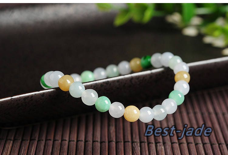 Certificated High quality Grade A Natural JadeIet Hand carved Jade Round bead Ball bangle Bracelet Chain Green gemstone Burma stone Armband