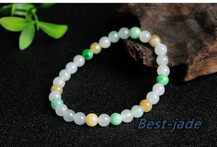 Certificated High quality Grade A Natural JadeIet Hand carved Jade Round bead Ball bangle Bracelet Chain Green gemstone Burma stone Armband