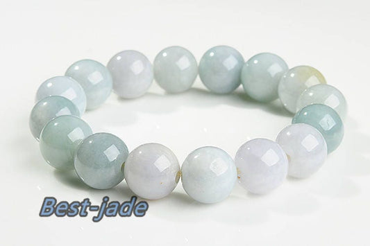 High quality Natural Grade A Jadeite 13*13mm Hand carved Round bead Ball Bracelet Chain Green gemstone Burma jade stone