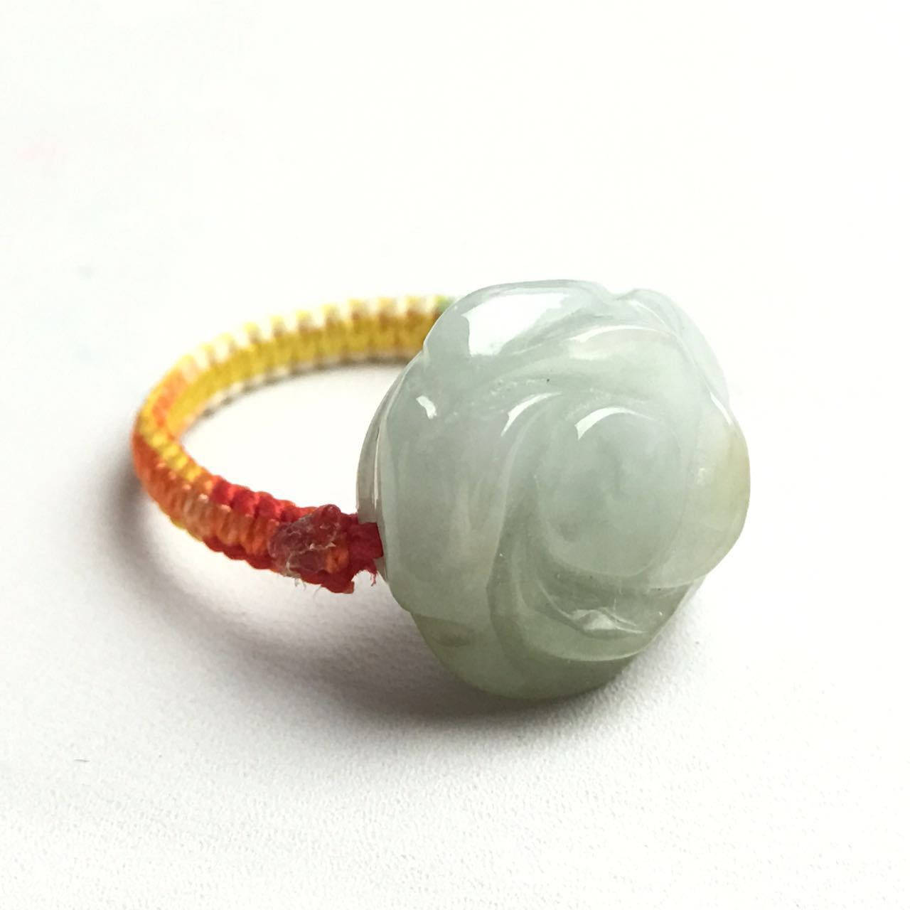 Flower Ring Grade A Natural Jadeite  Hand carved Jade bead bangle Bracelet Chain Green gemstone Burma Lady