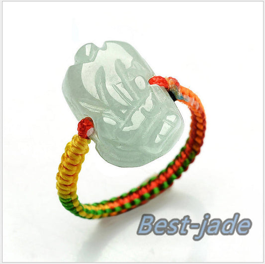 Pixiu Dragon Ring Grade A jade Natural Burma Jadeite green Jade bead  Green gemstone Burma Lady Rings