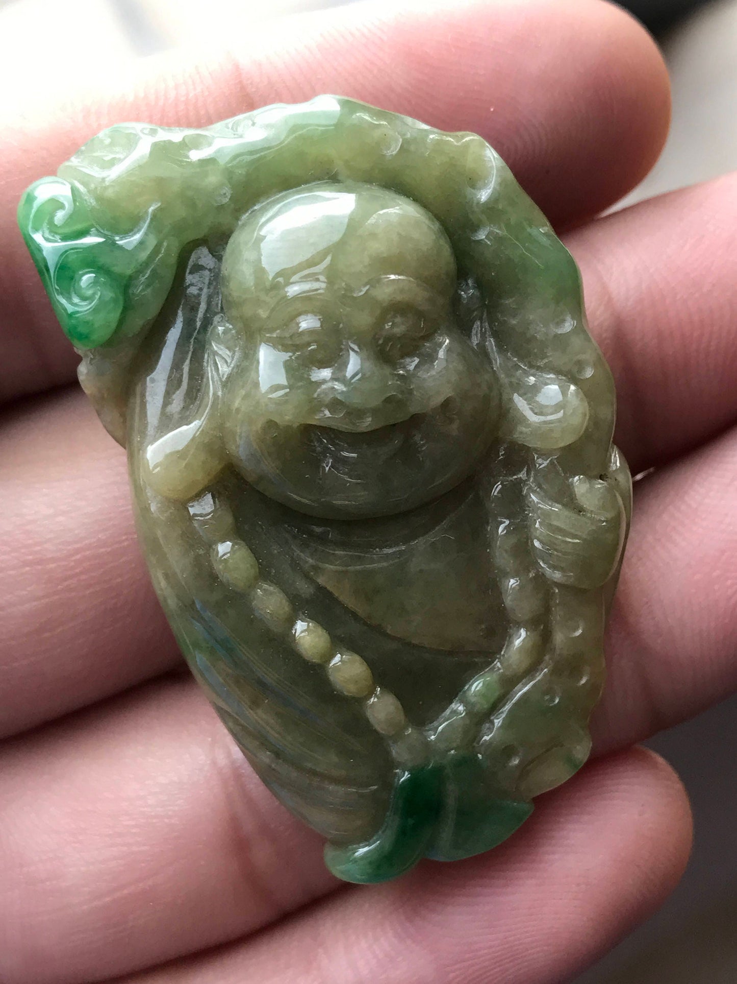 Buddha Certified  Green and Yellow Jade hand carved Natural Grade A Jadeite Burma pendant Necklace Statue Charm hangs falls Anhänger Pixiu