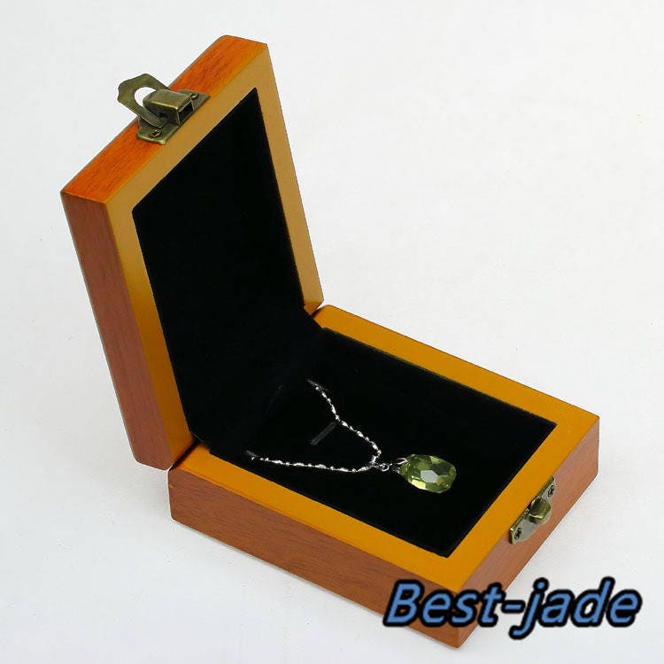 Solid wood Handmade Wooden Jewelry Box Treasure Storage Necklace Pendant Boxe Wholesale Case gaine Anhänger hanging jadeite boxes