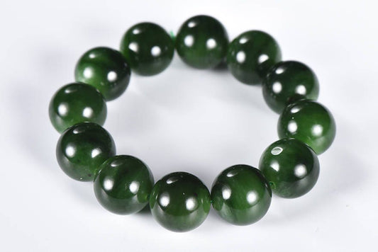 Canadian jasper BIG 20 Certificated Top Grade AAA Apple Green Nephrite Jade Beads Bangle Bracelet Pounamu Maori Nephrite NZ Bc Jade