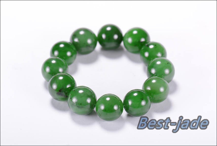 Certificated Top 17mm Grade Apple Green Nephrite Jade Beads Bangle Bracelet Pounamu Maori Nephrite NZ Jade Green stone Jade bangle