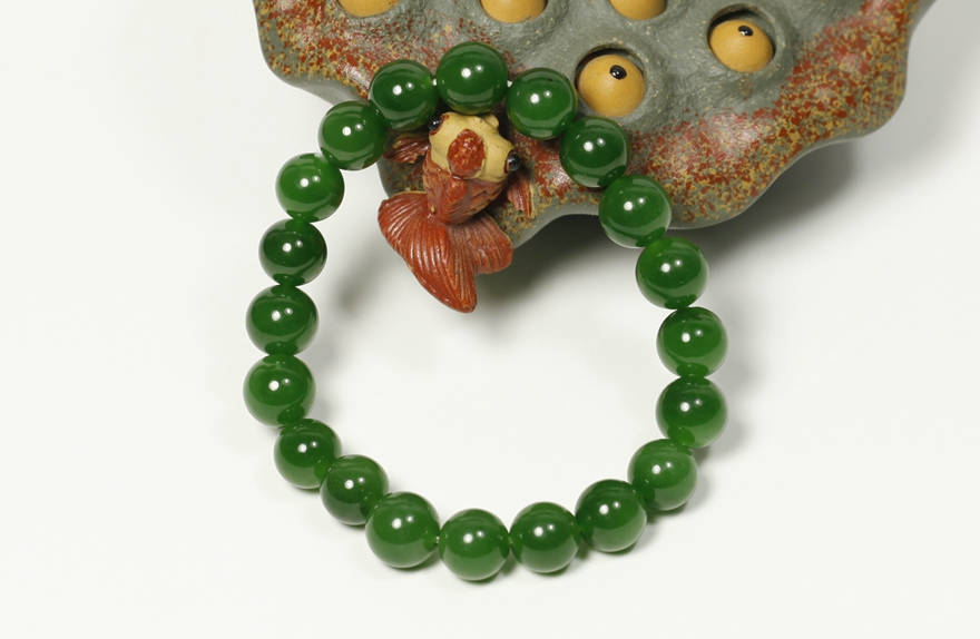 Kanadischer Jaspis, 8 mm, Güteklasse Apfelgrün, natürliche Nephrit-Perlen, Armreif, Ball, Pounamu, Maori-Nephrit, kanadischer Jade, Damen-Schmuck