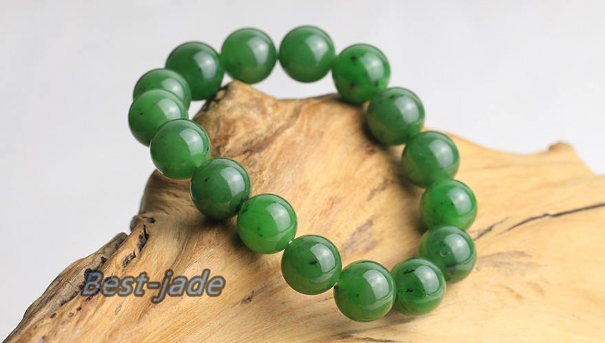 Zertifizierter Top 12mm Grade Apfelgrüner Stein Nephrit Perlen Armreif Armband Pounamu Maori Nephrit NZ Jade Jaspis Kugel Damen Dame Strand BC