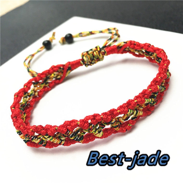 Hand LINE RED Hand Woven Braided Rope Lady hand String Cord  girl strap chain Chinese Style SMALL